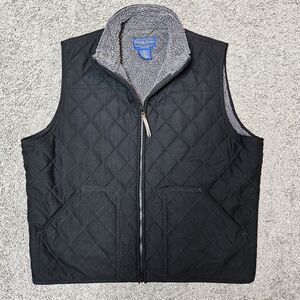 Pendleton Vest Mens Extra Large Black Quilted Faux Sherpa Western
